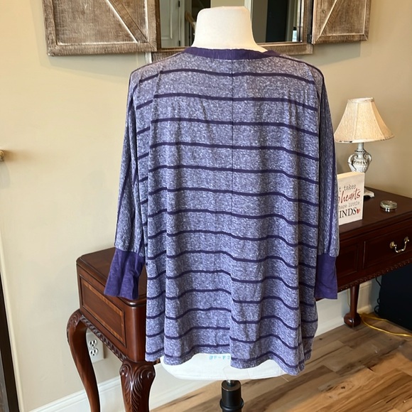 Comfy Decree Purple Stripe Oversized Sweater Cardigan S M L New - Picture 9 of 10